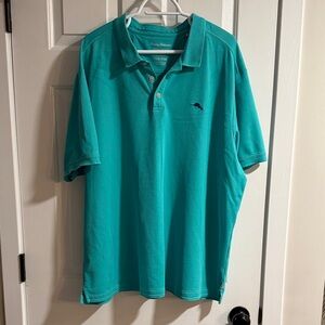 Men’s Tommy Bahama Teal Polo Shirt-Island Zone 2XLB
